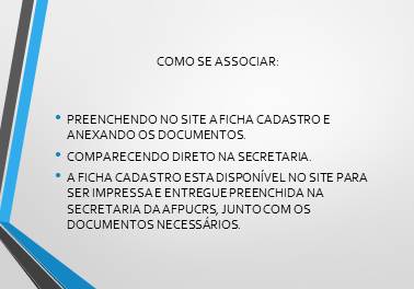 Associe-se documentos necessários